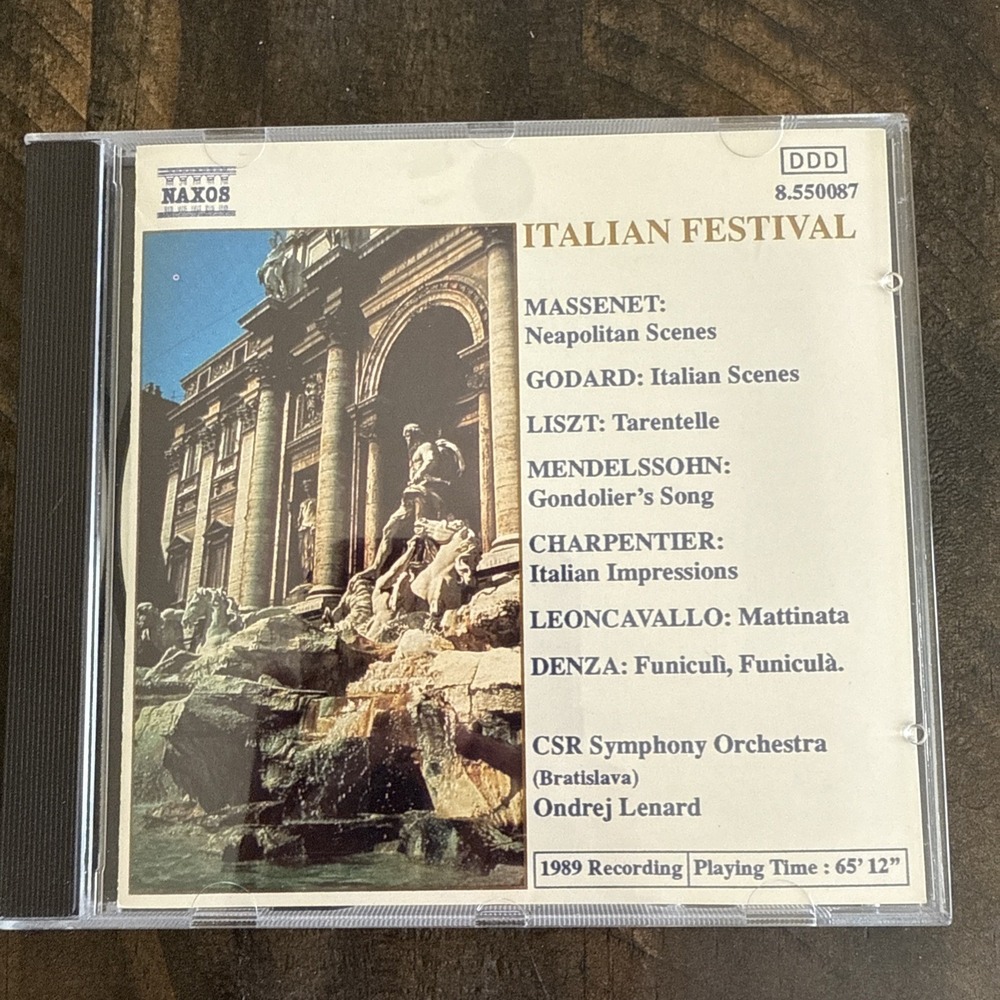 Naxos Italian Festival CD Ondrej Lenard CSR Symphony Orchestra 8.550087 1994